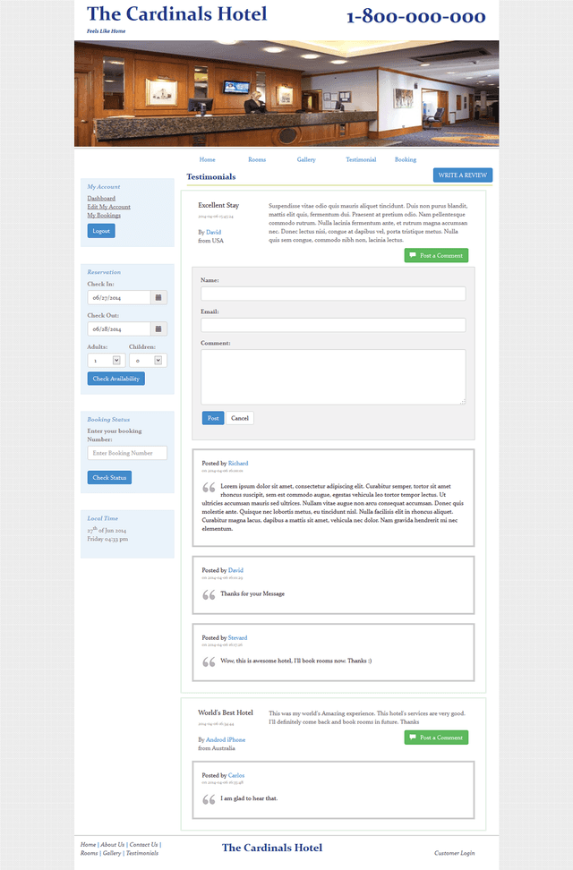 Hotel Rooms Booking System