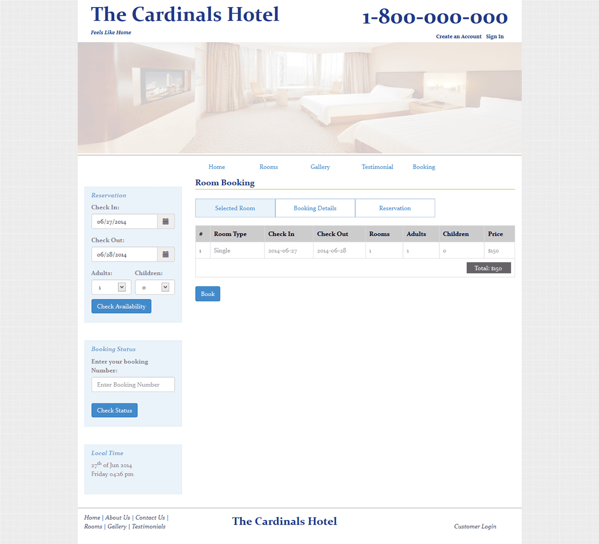 Hotel Rooms Booking System