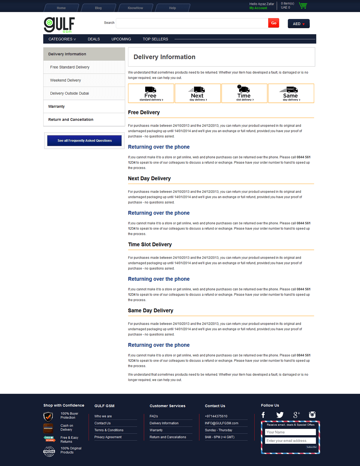 Gulf GSM - Shopping Cart - Codeignitor