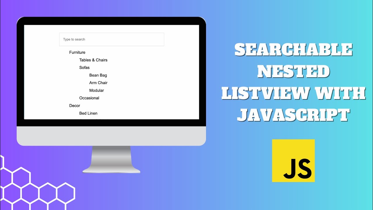 Create Searchable nested TreeView in Vanilla Javascript