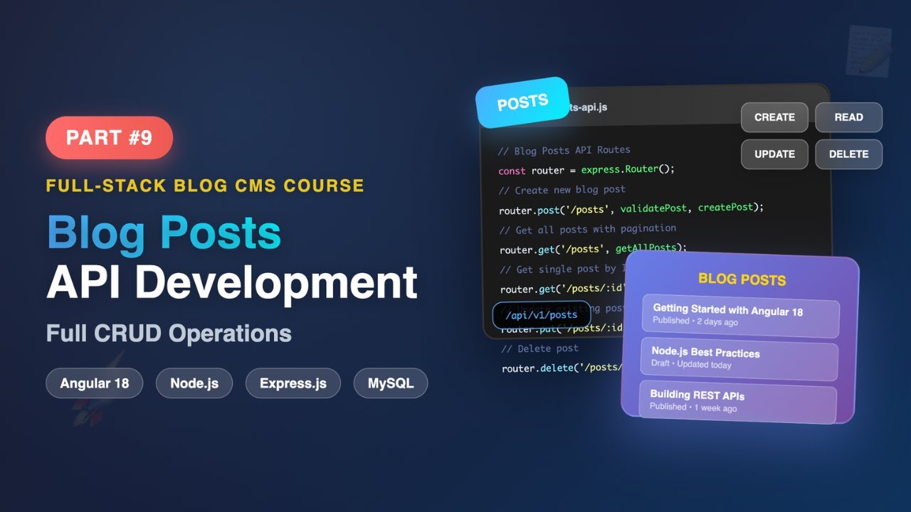 Blog Posts API with Full CRUD Operations | Full-Stack Blog Course #9 - Node.js Backend