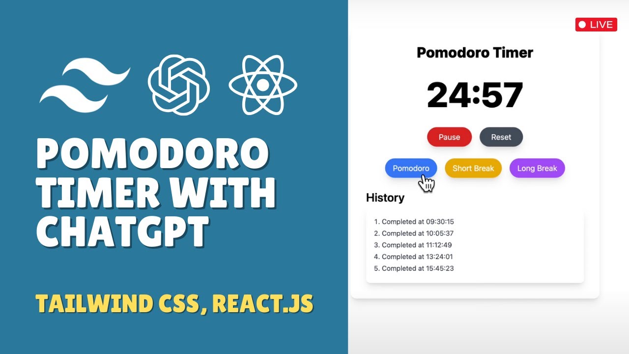 React & Tailwind CSS: Crafting a Pomodoro Timer Guided by ChatGPT